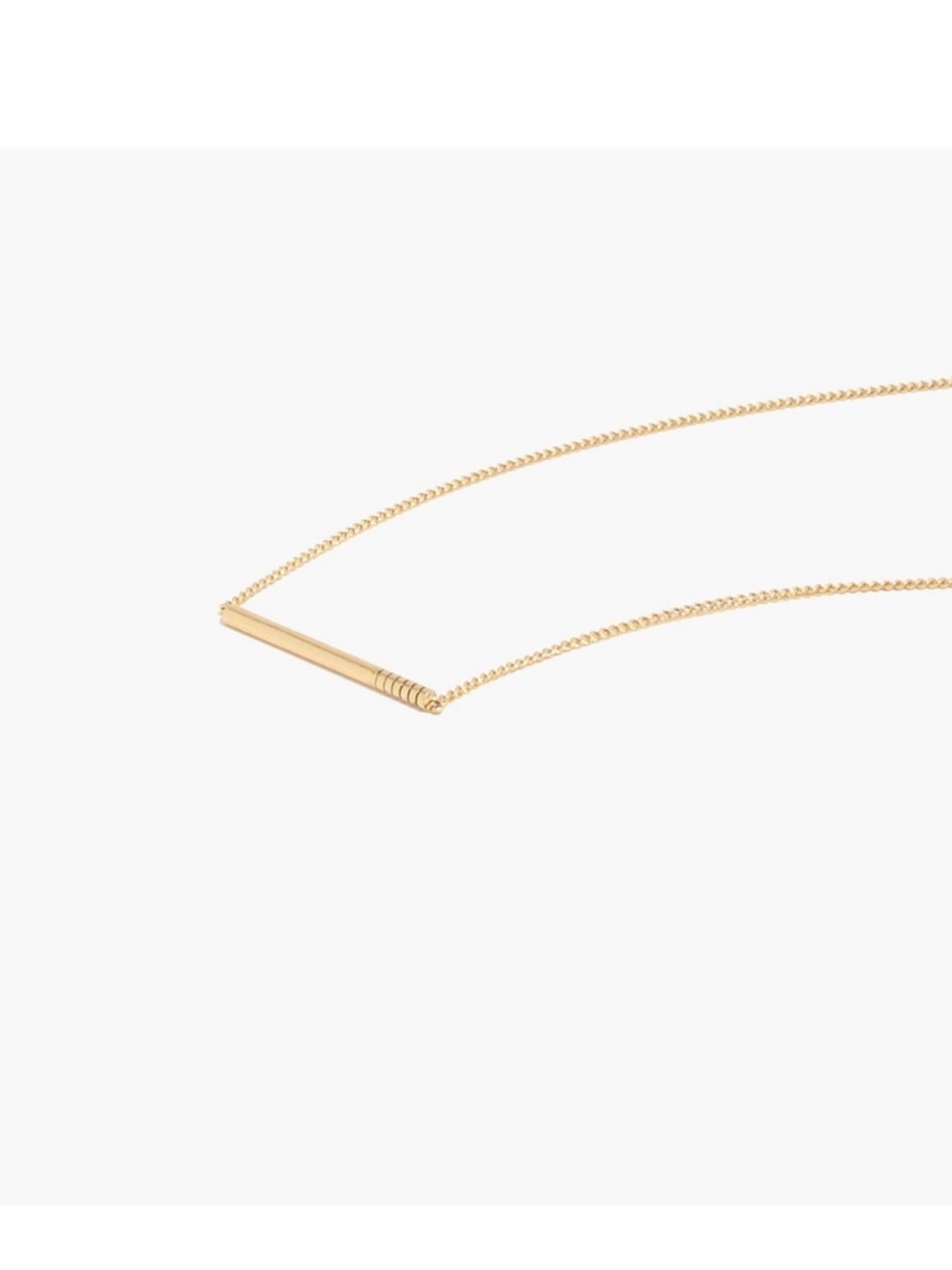 Madewell Gold Slim Etched Bar Necklace